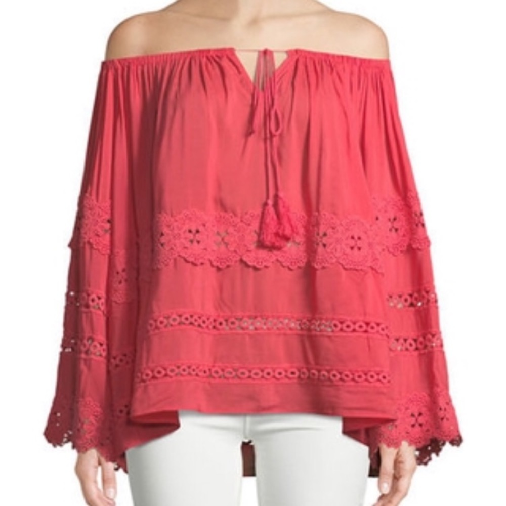 NWT Neiman Marcus Off The Shoulder Peasant Blouse